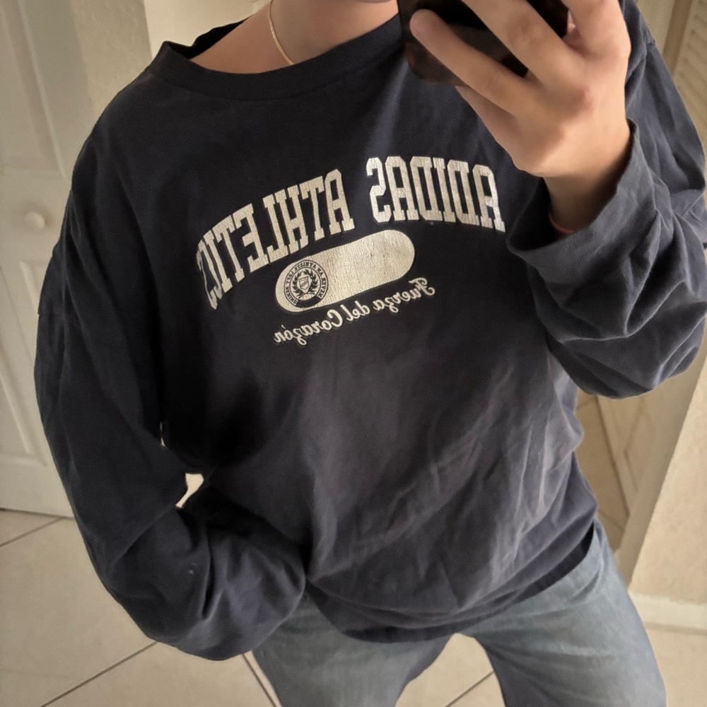 Adidas Black Crewneck Sweatshirt with White Logo